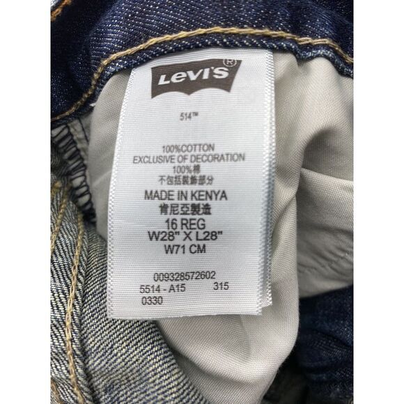 Levi's 514 Jeans Boys Size 16R 28x28 Straight Leg Medium Wash Blue Denim Jeans - Picture 8 of 8